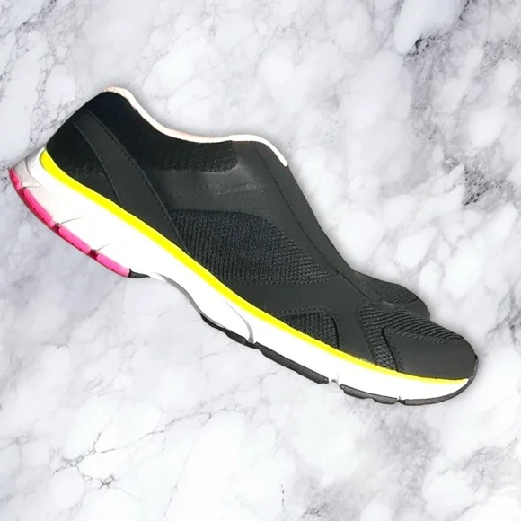 Women’s Vionic Samana Black and Yellow Slip-On Sneakers Shoes - Picture 2 of 13